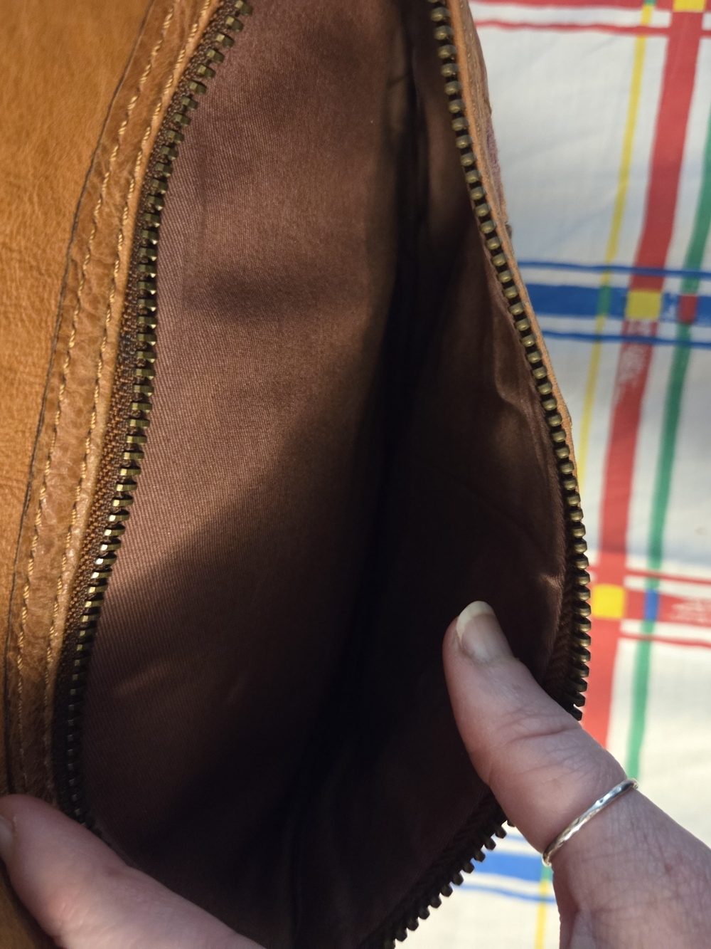 Fossil Tan and Brown Patchwork Leather Crossbody Bag - Picture 5 of 15
